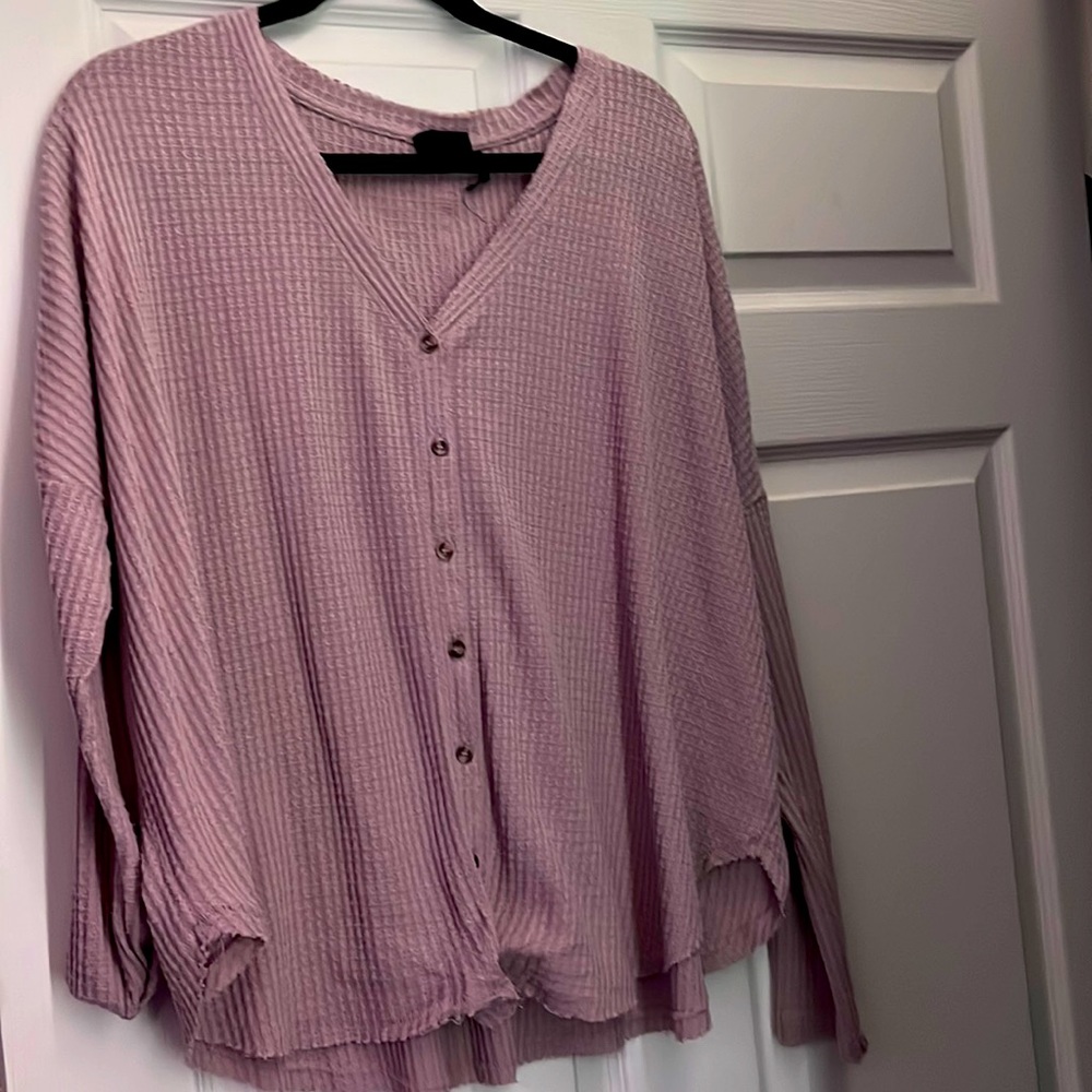 Urban Outfitters Button Up Waffle Top